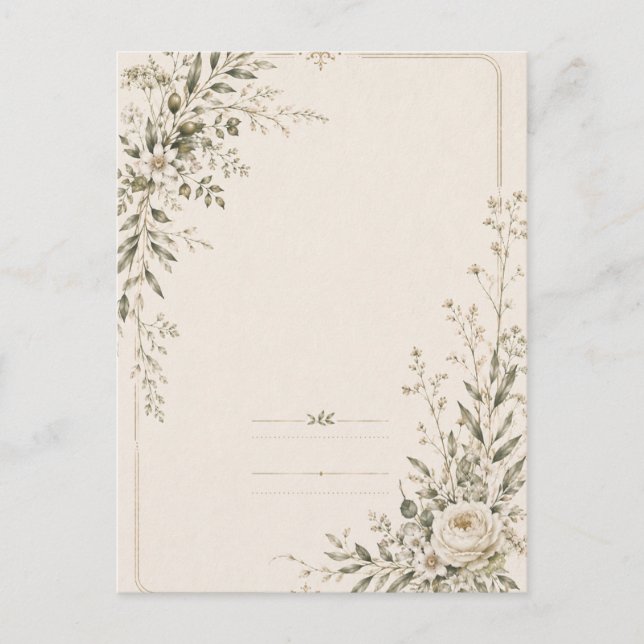 Wedding Stationery with Natural Botanical Charm Postcard (Front)