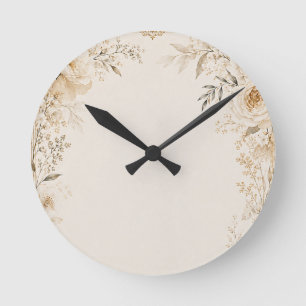 Wedding Stationery with Refined Neutral Details Round Clock