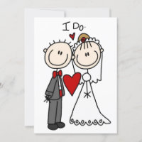 Wedding Stick Figures Add Your Greeting Invitation