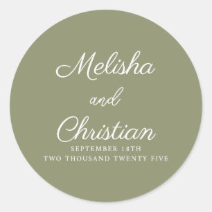 Wedding sticker in a minimalistic modern style.