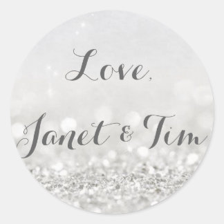 Wedding Sticker // Silver and White