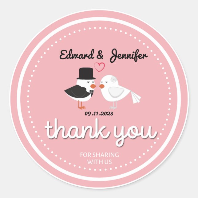 Wedding Sticker Thank You for joining us (Front)