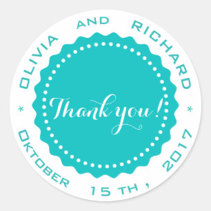 Wedding sticker with stamp