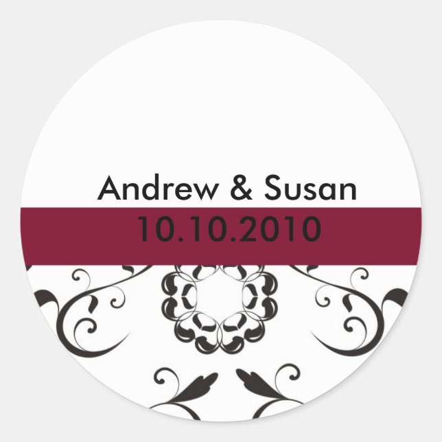 Wedding Stickers - coral flowers red (Front)