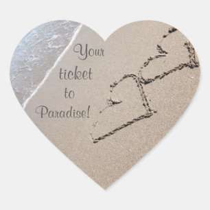 Wedding Stickers to Seal Envelope - Hearts in Sand