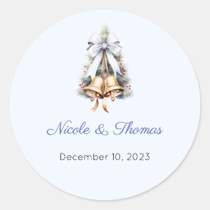 Wedding Stickers, Wedding Labels, Script, Love Classic Round Sticker