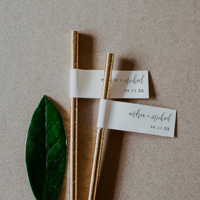 Wedding Straw Tag Drink Flag Modern Calligraphy (Creator Uploaded)