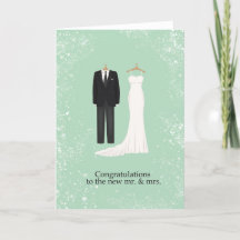 Wedding Suit and Dress Congratulations Card