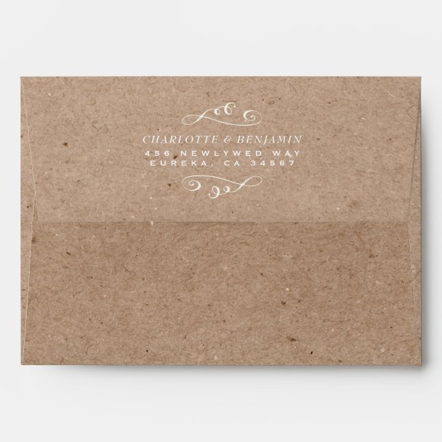 WEDDING SUITE ENVELOPE | Watercolor Floral Rustic (Back (Top Flap))