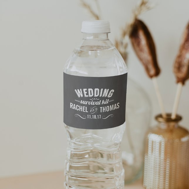 Wedding Survival Kit Water Bottle Label (Creator Uploaded)