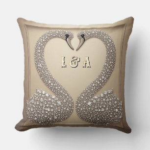 Wedding Swan Diamond Inspired Crystal Cushion