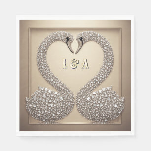 Wedding Swan Diamond Inspired Crystal Napkin