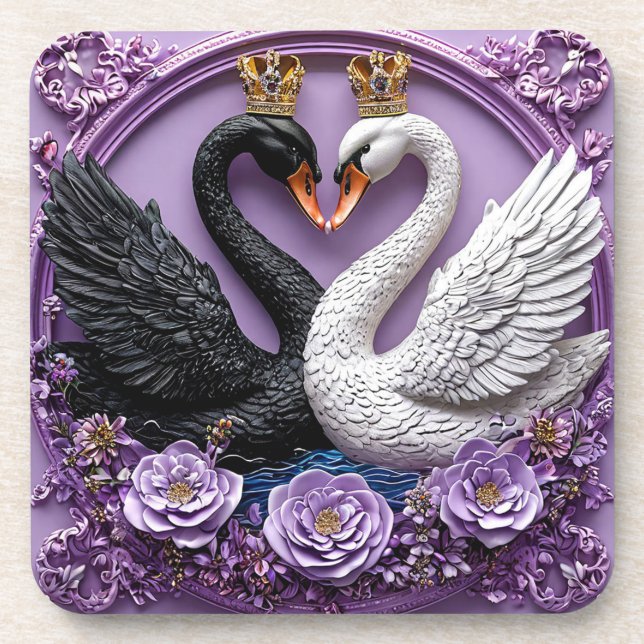 Wedding Swans Coaster (Front)