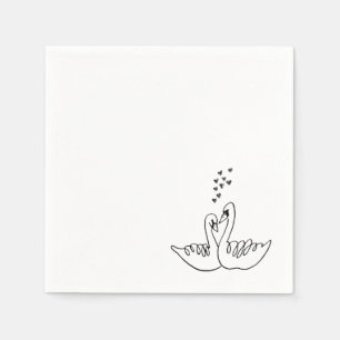 Wedding Swans Cocktail Napkin