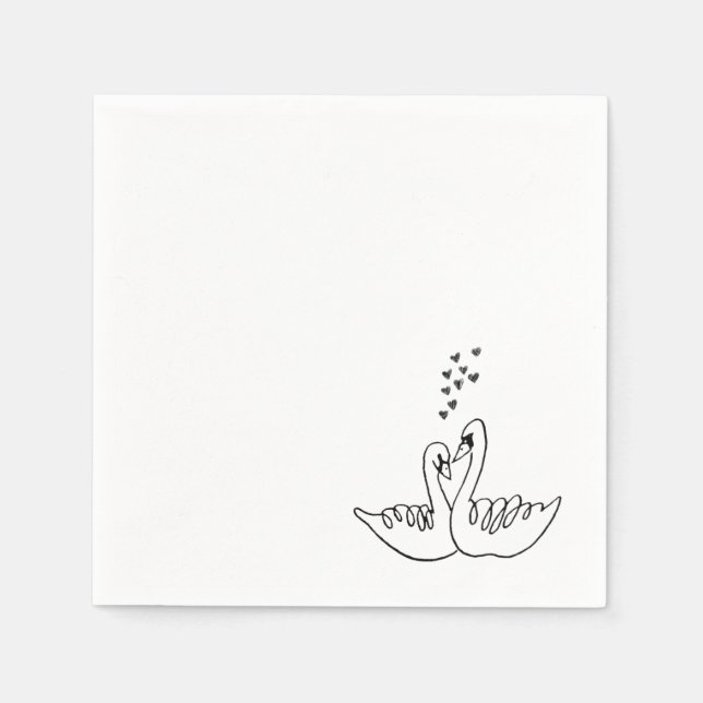 Wedding Swans Cocktail Napkin (Front)
