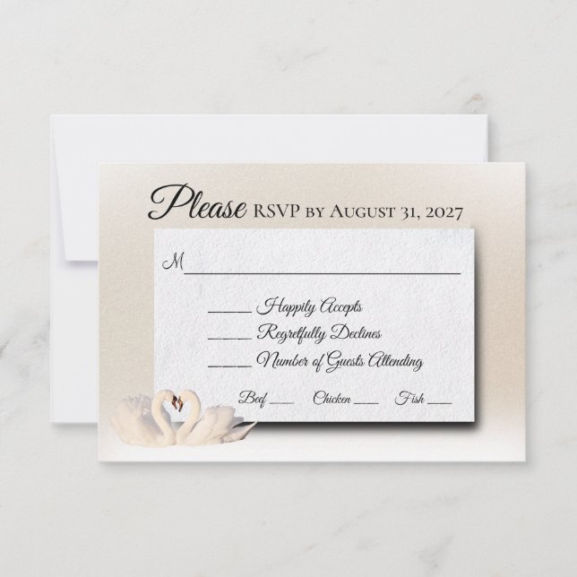 Wedding Swans Collection RSVP Card (Front)