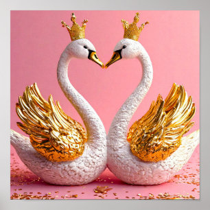 Wedding Swans Poster