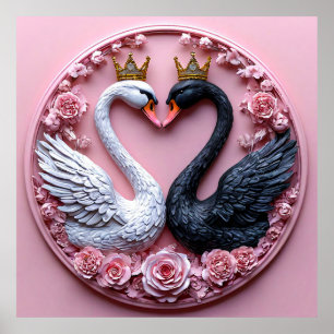 Wedding Swans Poster