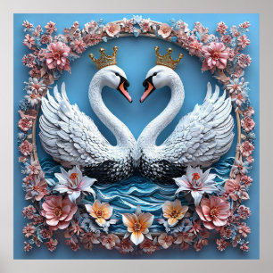 Wedding Swans Poster