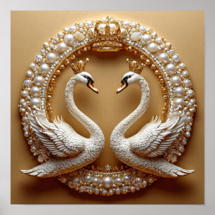 Wedding Swans Poster