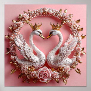 Wedding Swans Poster