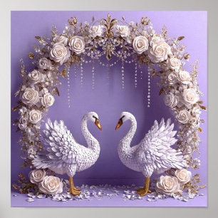 Wedding Swans Poster