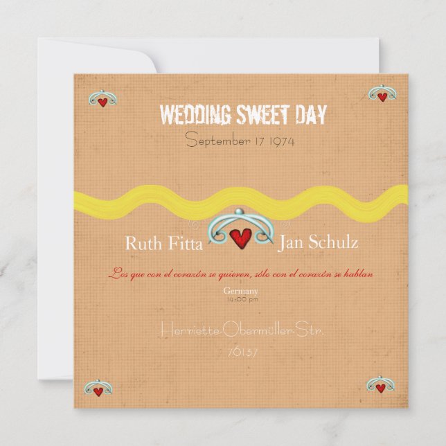 Wedding Sweet Heart Invitation (Front)