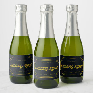 WEDDING SYRUP VINE BEVERAGE SPARKLING WINE LABEL