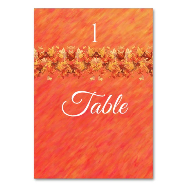  Wedding Table Card-Autumn Vibes- Table Number (Front)