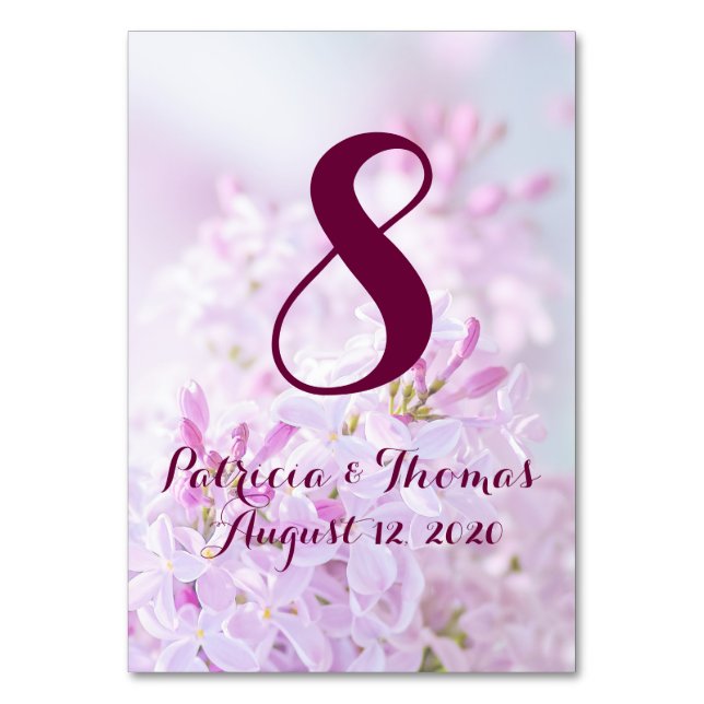Wedding Table Card customisable (Front)