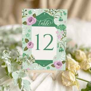 Wedding Table Cards Seating Plan Mint Green Floral