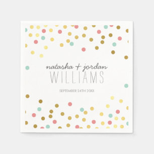 WEDDING TABLE DECOR confetti cute gold mint coral Napkin