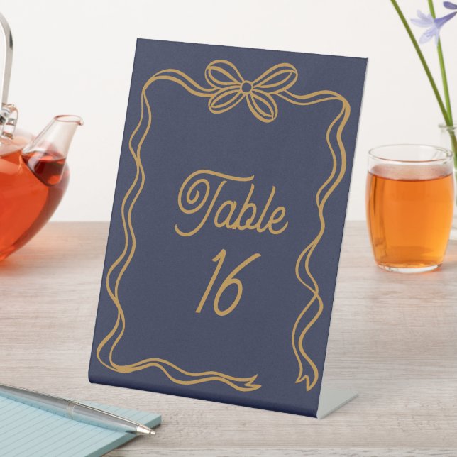 Wedding Table Number Acrylic Pedestal Sign (In SItu)