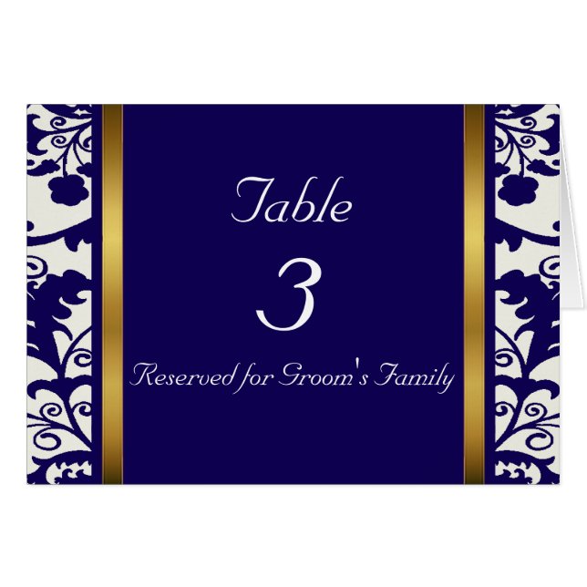 Wedding Table Number Card (Front Horizontal)