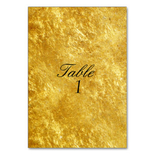 Wedding Table Number Card Gold
