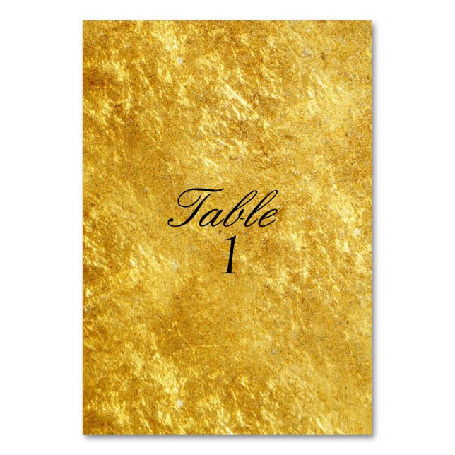 Wedding Table Number Card Gold (Front)