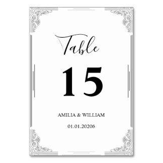 Wedding Table Number Card | Minimalist Style
