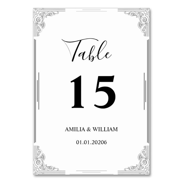 Wedding Table Number Card | Minimalist Style (Back)