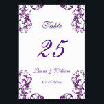 Wedding Table Number Cards | Eggplant Damask<br><div class="desc">Modern and elegant design printed Eggplant Damask Wedding table numbers that can be customised with your text and add each table number card to your cart,  one by one. Check out the Graphic Art Design store for other products that match this design!</div>