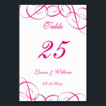 Wedding Table Number Cards | Fuchsia Swirls Design<br><div class="desc">Modern and elegant design printed Fucsia Swirls Wedding table numbers that can be customised with your text and add each table number card to your cart,  one by one. Check out the Graphic Art Design store for other products that match this design!</div>