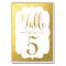Wedding Table Number Cards Gold Foil Personalised