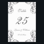 Wedding Table Number Cards | Grey Damask Design<br><div class="desc">Modern and elegant design printed Silver Grey Damask Wedding table numbers that can be customised with your text and add each table number card to your cart,  one by one. Check out the Graphic Art Design store for other products that match this design!</div>
