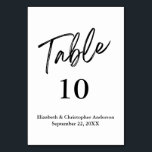 Wedding Table Number Cards Minimalist Simple<br><div class="desc">Black and White Minimalist Script Table number cards.  These come in two varieties,  basic and thick paper.</div>