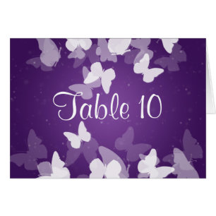 Wedding Table Number Elusive Butterflies Purple