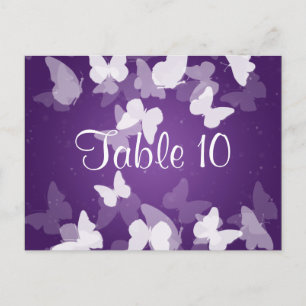 Wedding Table Number Elusive Butterflies Purple Postcard
