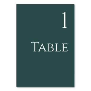 Wedding Table Number-Emerald Green and White- Number