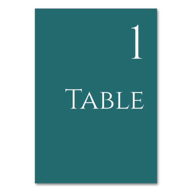 Wedding Table Number-Emerald Green- Number (Front)