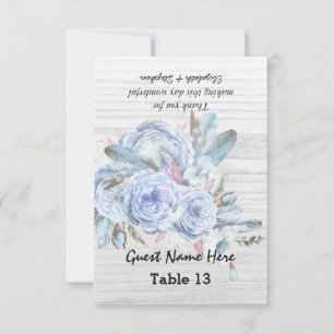 Wedding Table Number Escort Boho Flower White Wood