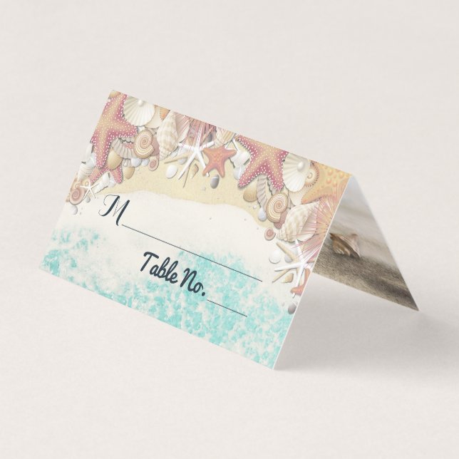Wedding Table Number Escort Summer Beach Starfish (Front)