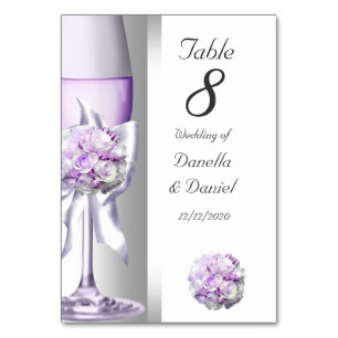 Wedding Table Number Lavender Purple Lilac